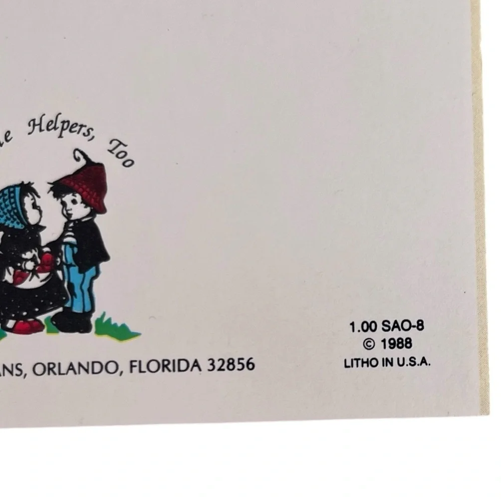 Vintage 1988 Get Well Soon Card Little Helpers Good Samaritans Psalms 91:2